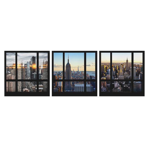 Print on canvas 3 parts - Window Views Of New York