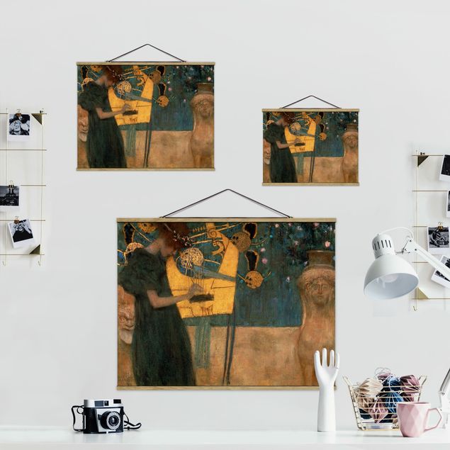 Fabric print with poster hangers - Gustav Klimt - Music