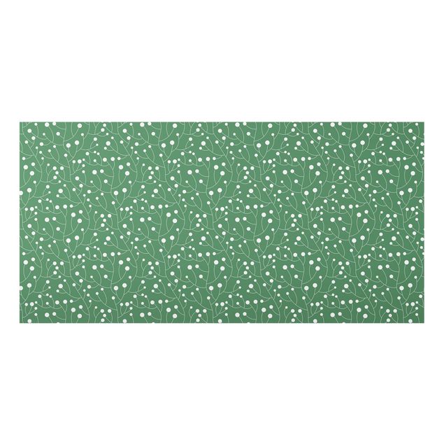 Splashback - Natural Pattern Growth With Dots On Green - Landscape format 2:1