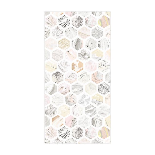 Modern rugs Marble Hexagons In Beige