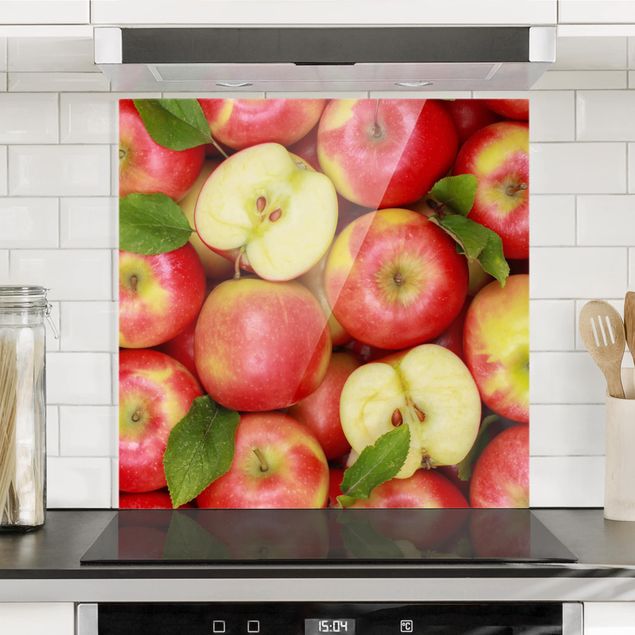 Glass splashback kitchen fruits and vegetables Juicy Apples