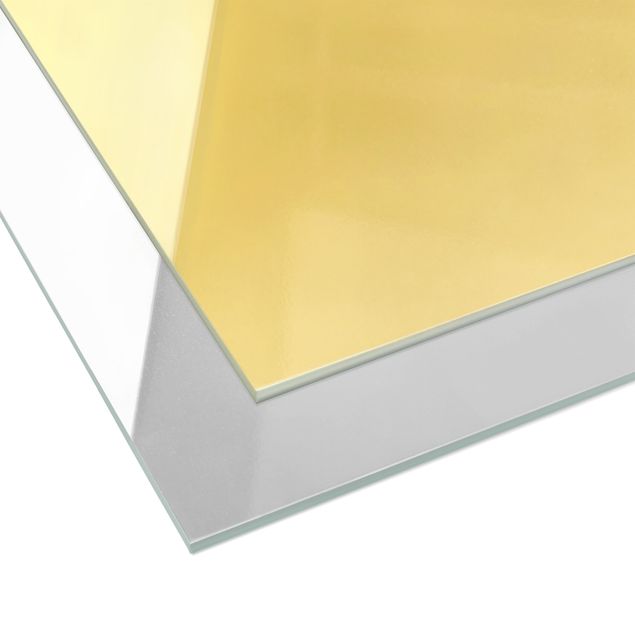Glass print - Dahlia Flower Gold Metallic - Landscape format