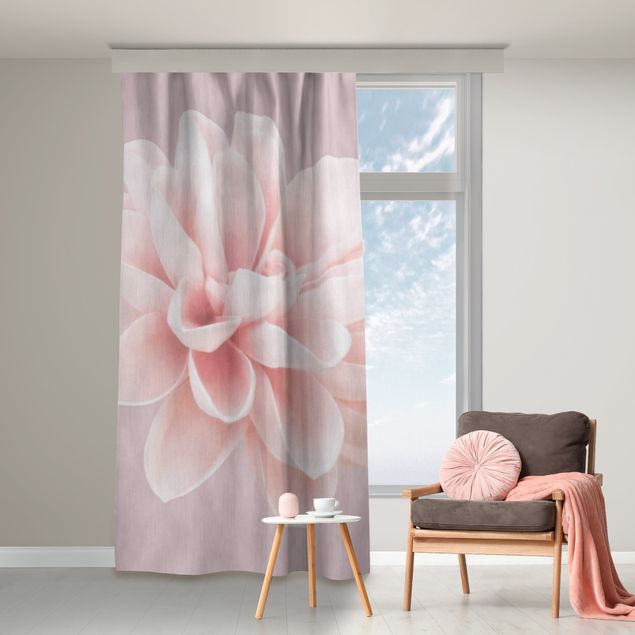 bespoke curtains Dahlia Flower Lavender Pink White