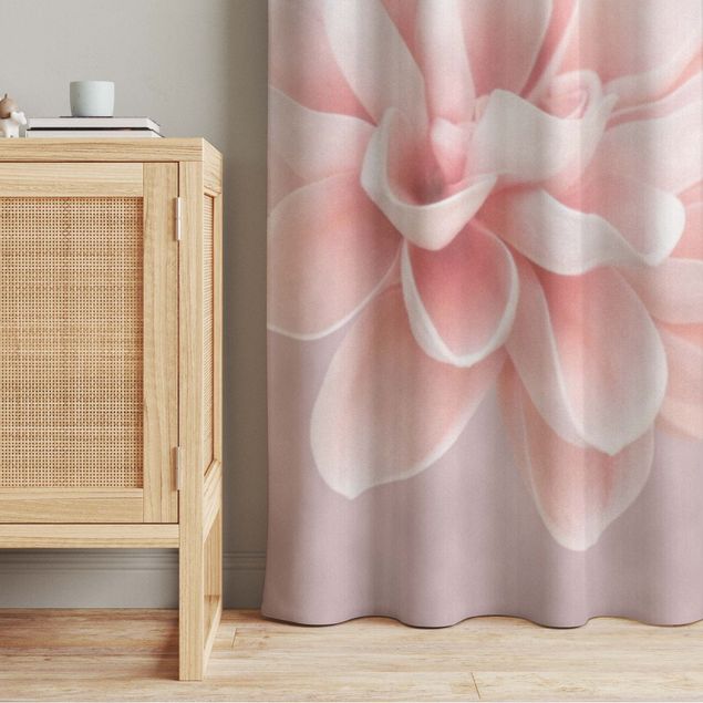 modern curtains for living room Dahlia Flower Lavender Pink White