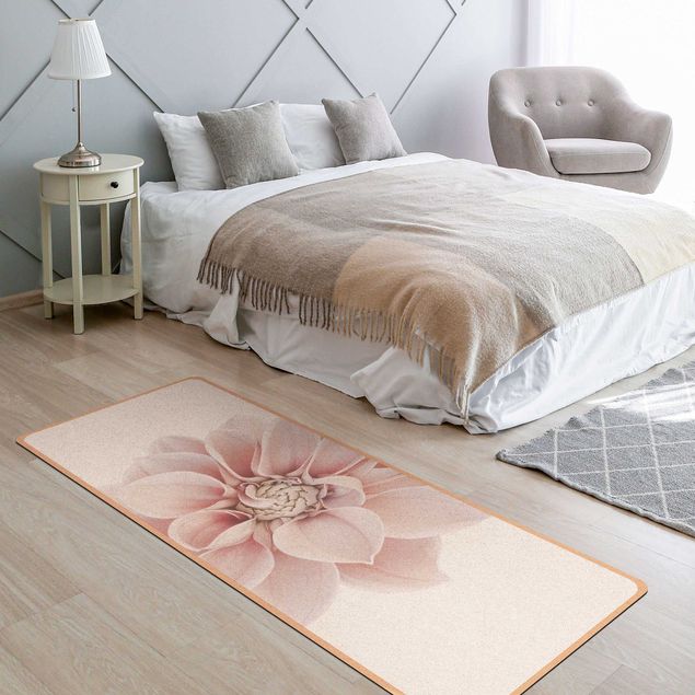 Yoga mat - Dahlia Flower Pastel White Pink