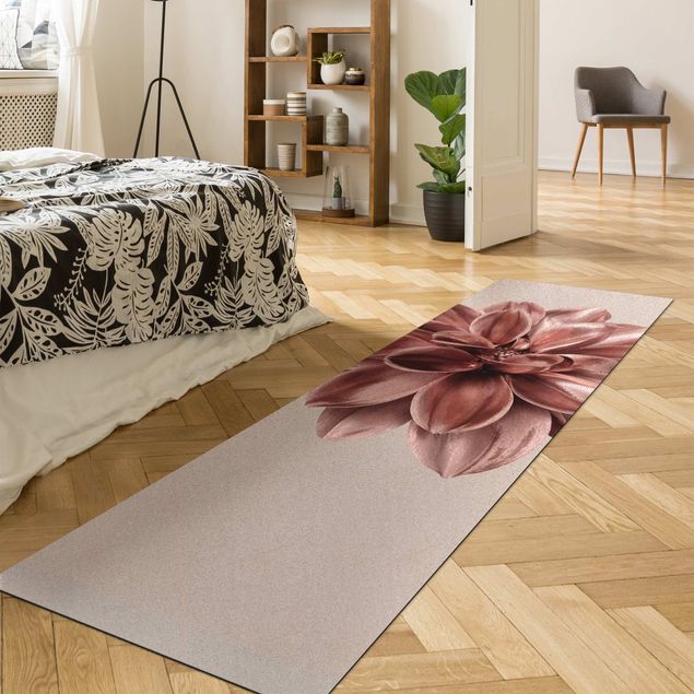 contemporary rugs Dahlia Flower Rosegold Metallic