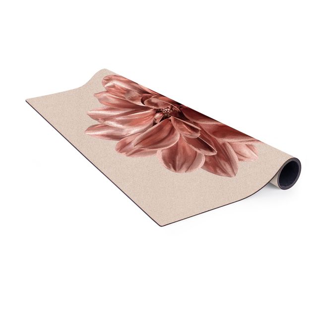 nature inspired rugs Dahlia Flower Rosegold Metallic