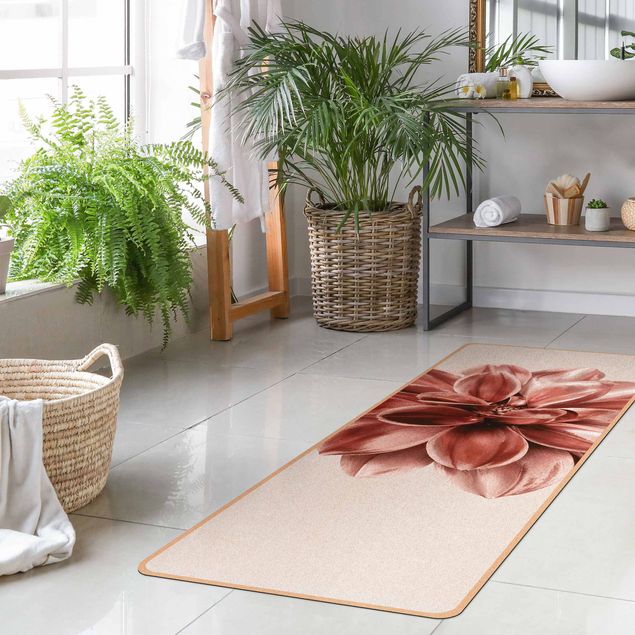 Yoga mat - Dahlia Flower Rosegold Metallic