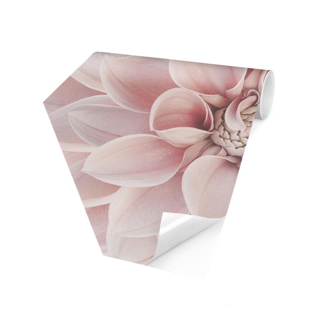 Self-adhesive hexagonal pattern wallpaper - Dahlia In Powder Pink
