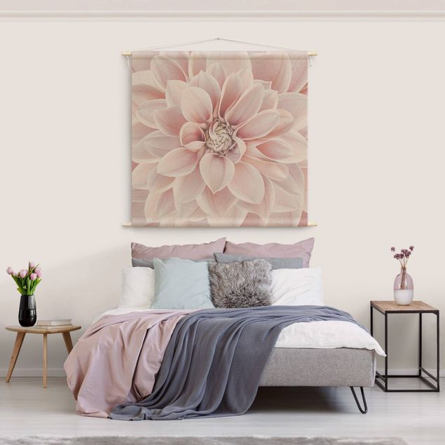 extra large tapestry Dahlia In Powder Pink