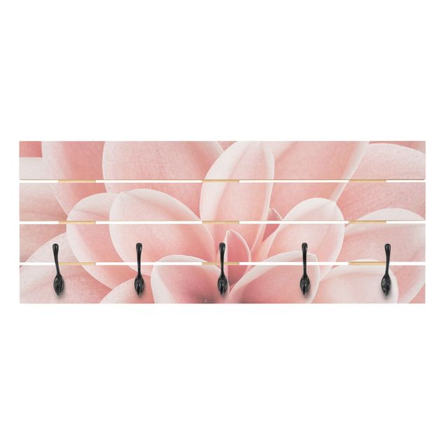 Wooden coat rack - Dahlia Pink Petals Detail