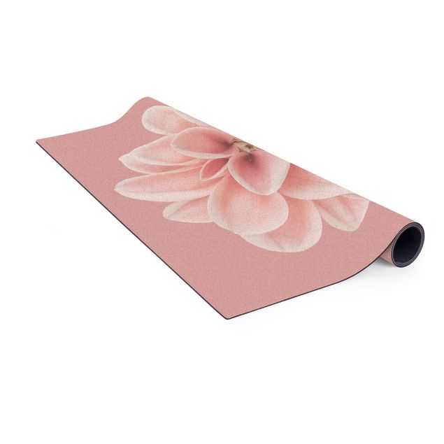 Cork mat - Dahlia Pink Blush Flower Centered - Square 1:1