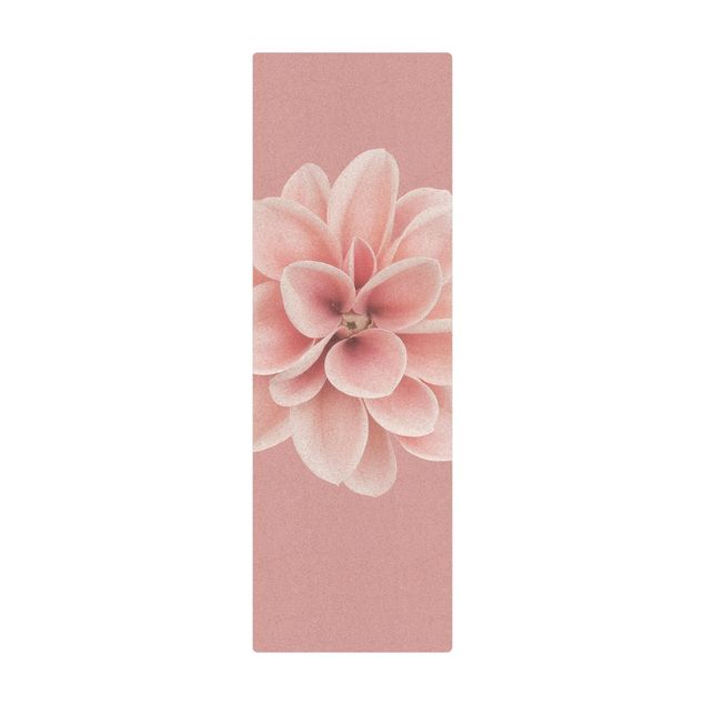 large area rugs Dahlia Pink Blush Flower Centered