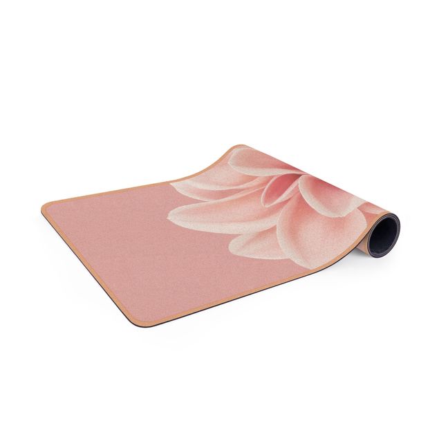 Yoga mat - Dahlia Pink Blush Flower Centered