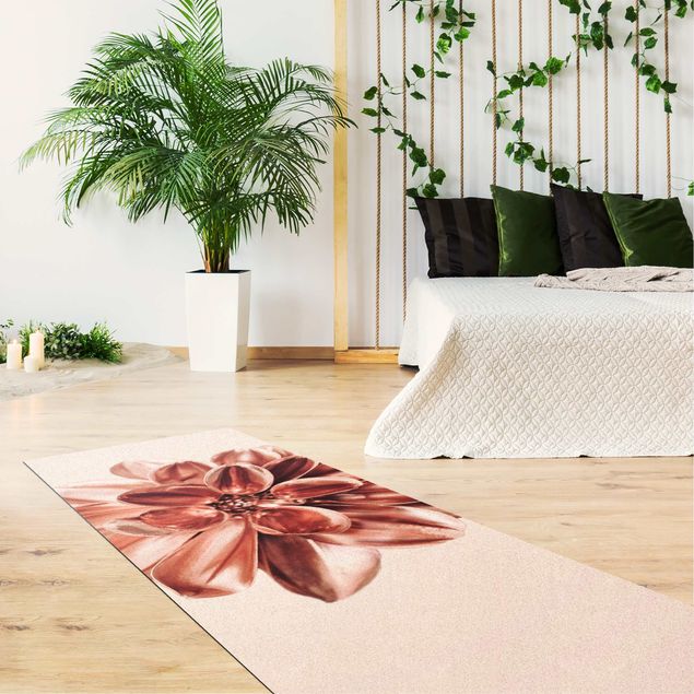 floral area rugs Dahlia Pink Gold Metallic Pink