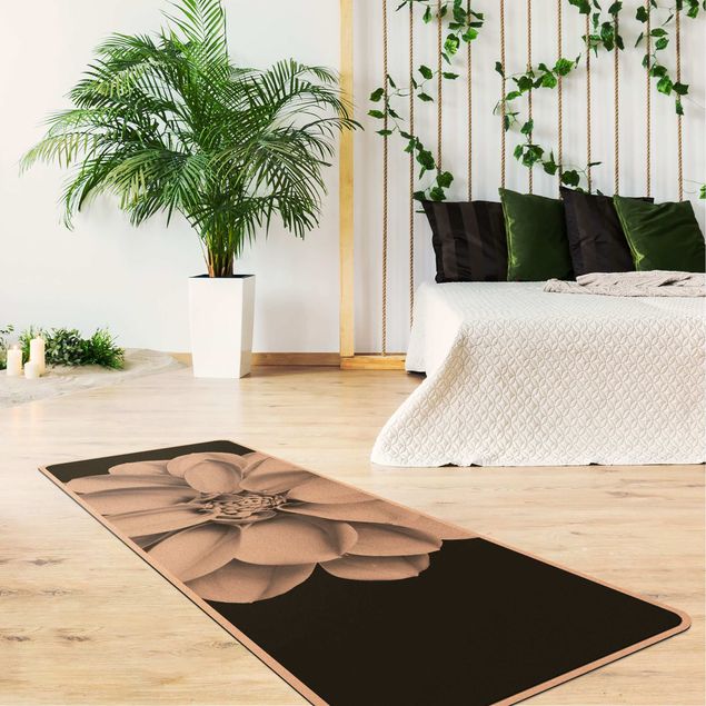 Yoga mat - Dahlia Black And White