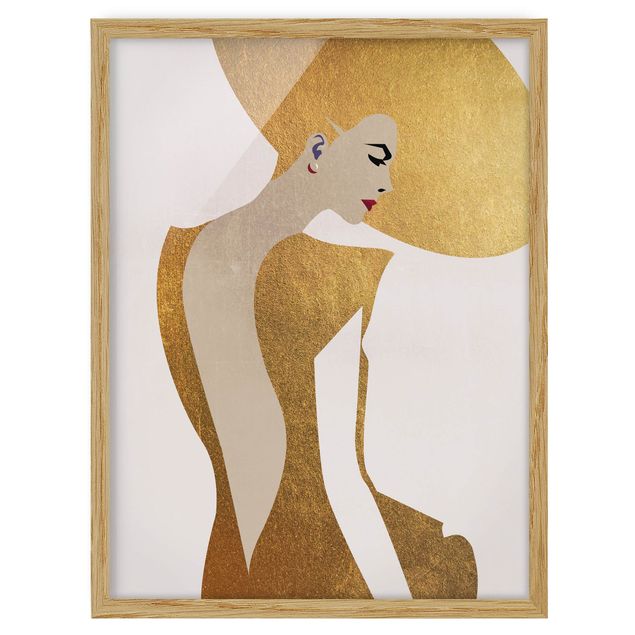 Framed poster - Lady With Hat Golden