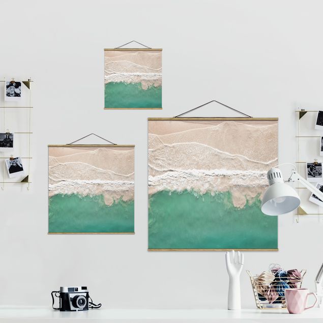 Fabric print with poster hangers - The Ocean - Square 1:1