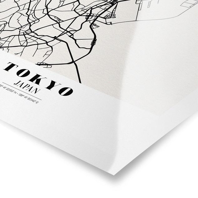 Poster city, country & world maps - Tokyo City Map - Classic