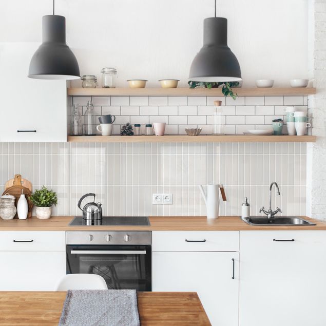 Kitchen splashback tiles Subway Tiles - Light Grey