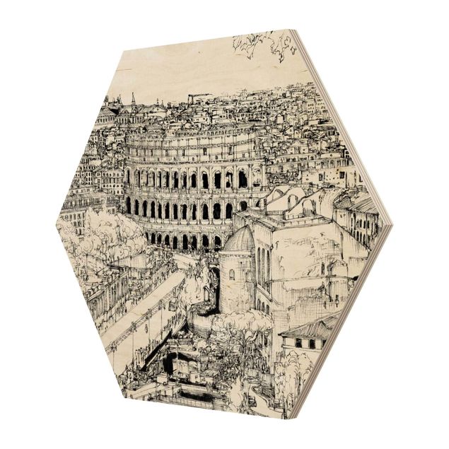 Wooden hexagon - City Study - Rome