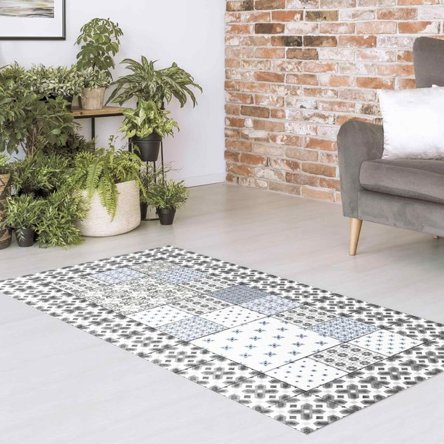 outdoor patio rugs Moroccan Tiles Combination Rabat With Tile Frame