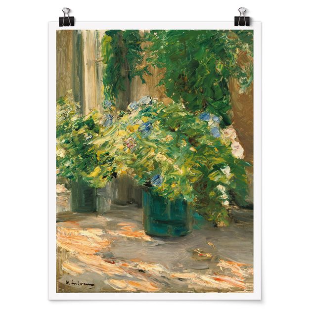 Poster art print - Max Liebermann - Flower Pots In Front Of The House
