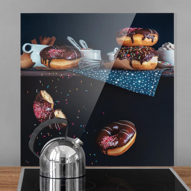 Glass splashback baking and coffee Donuts From The Top Shelf