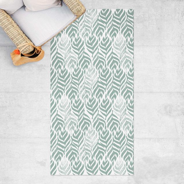 Balcony rugs Vintage Pattern Branch With Leaves