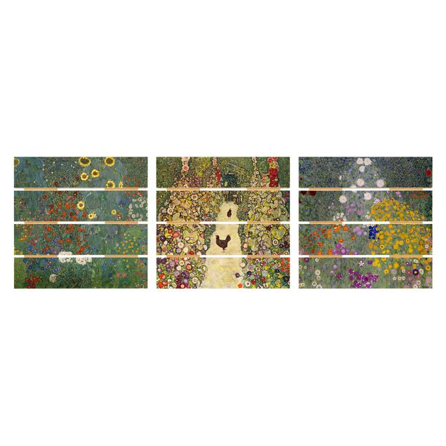 Print on wood - Gustav Klimt - In The Garden