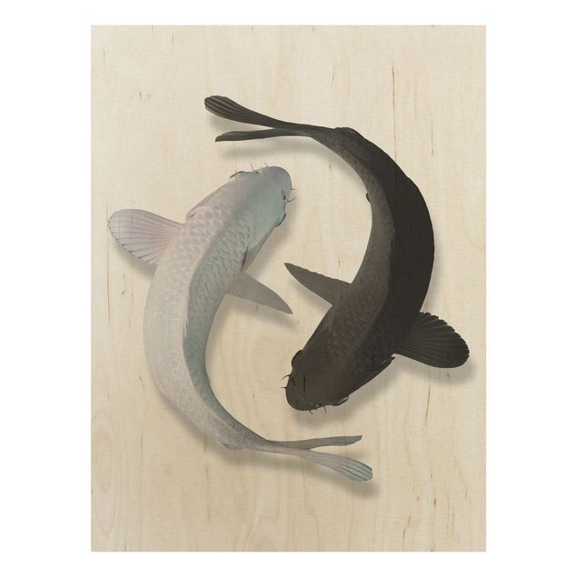 Print on wood - Fish Ying Yang