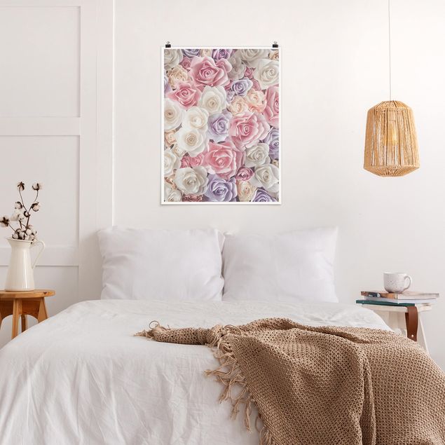 Poster - Pastel Paper Art Roses