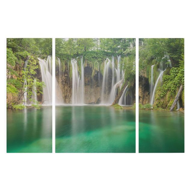 Print on canvas 3 parts - Waterfall Plitvice Lakes