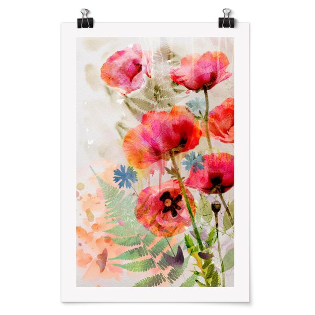 Poster flowers - Watercolour Flowers Poppy