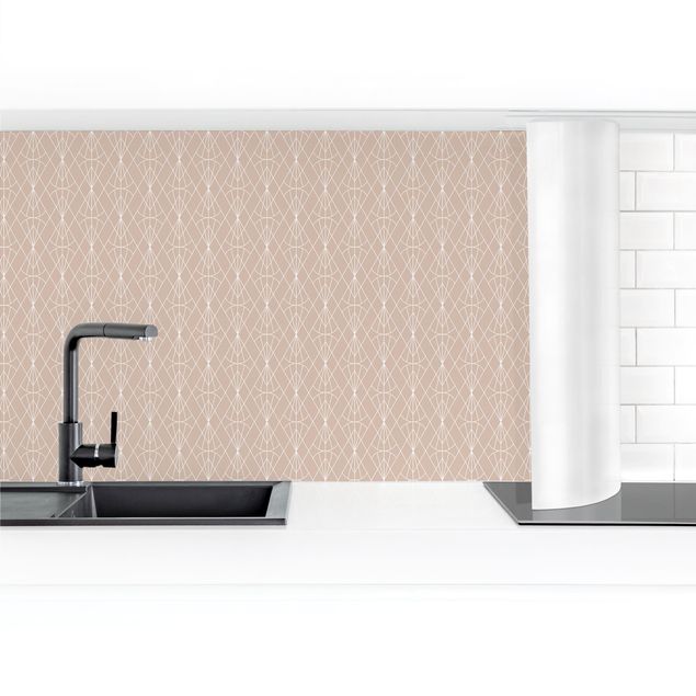 Kitchen wall cladding - Art Deco Diamond Pattern In Front Of Beige XXL II
