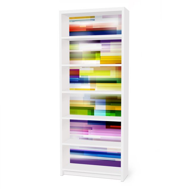 Adhesive film for furniture IKEA - Billy bookcase - Rainbow Cubes