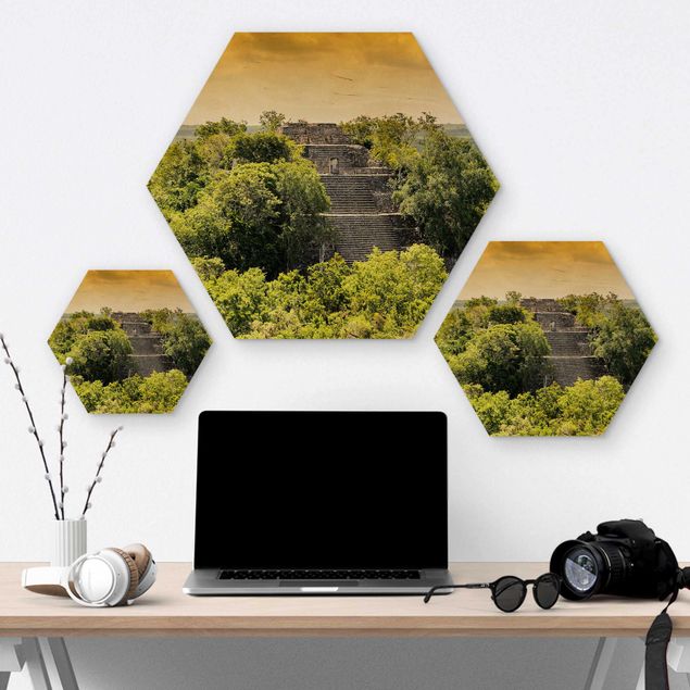 Wooden hexagon - Pyramid of Calakmul