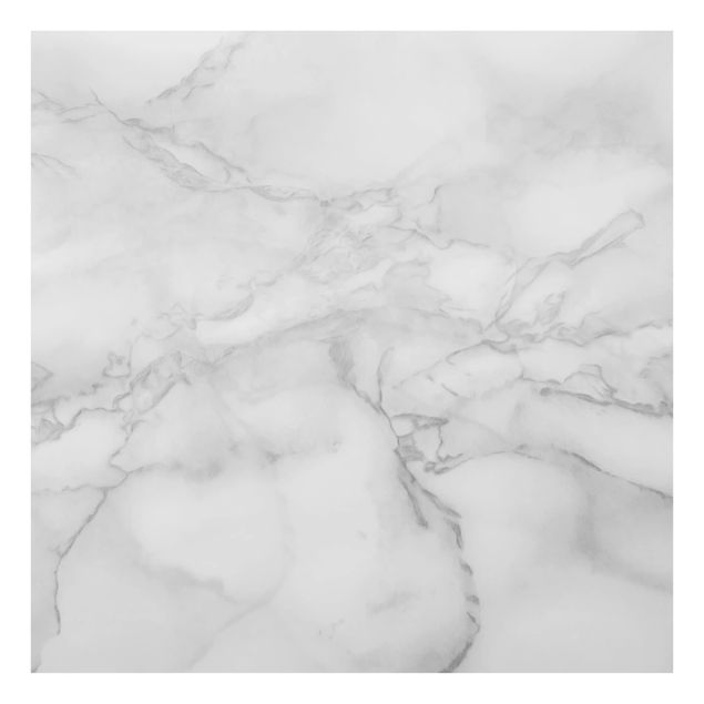 Glass Splashback - Marble Look Black And White - Square 1:1