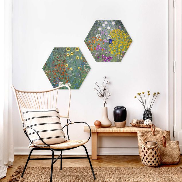 Alu-Dibond hexagon - Gustav Klimt - The Green Garden
