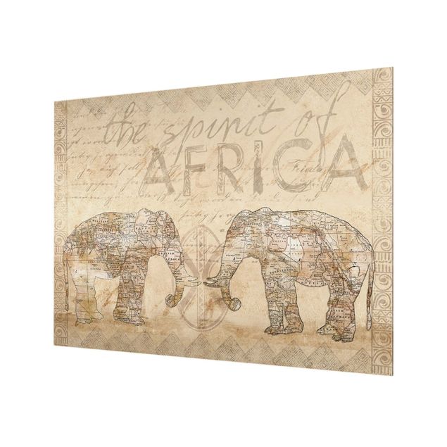 Glass Splashback - Vintage Collage - Spirit Of Africa - Landscape 3:4