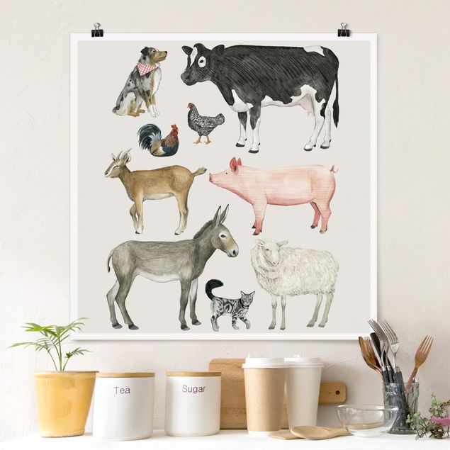 Poster - Farm Animal Family I