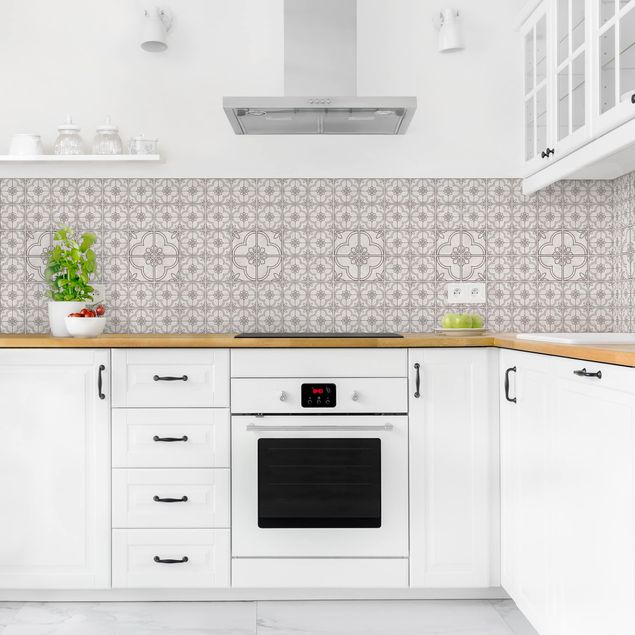 Kitchen splashback tiles Lagos Grey