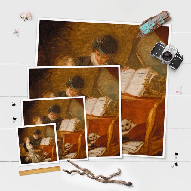Poster - Jean Honoré Fragonard - The Piano Lesson