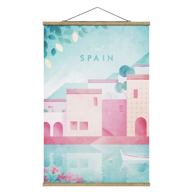 Fabric print with poster hangers - Travel Poster - Spain