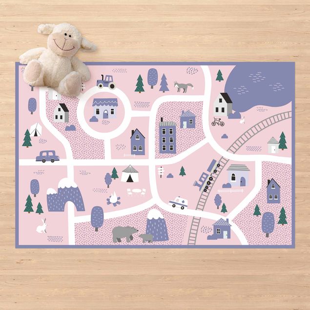 outdoor balcony rug Playoom Mat Village - Off To The Countryside