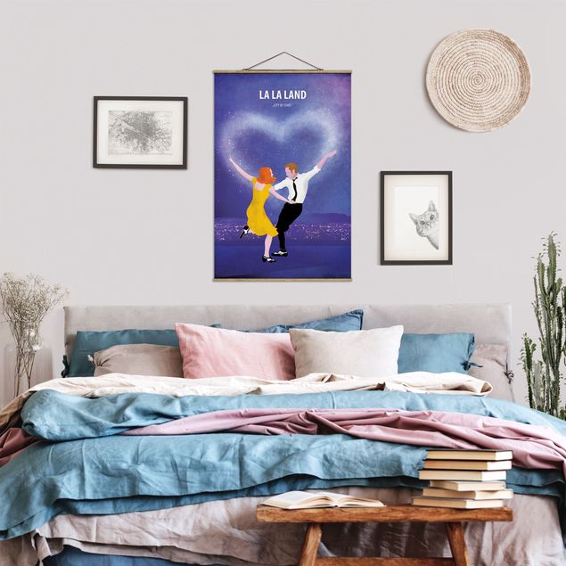 Fabric print with poster hangers - Film Poster La La Land