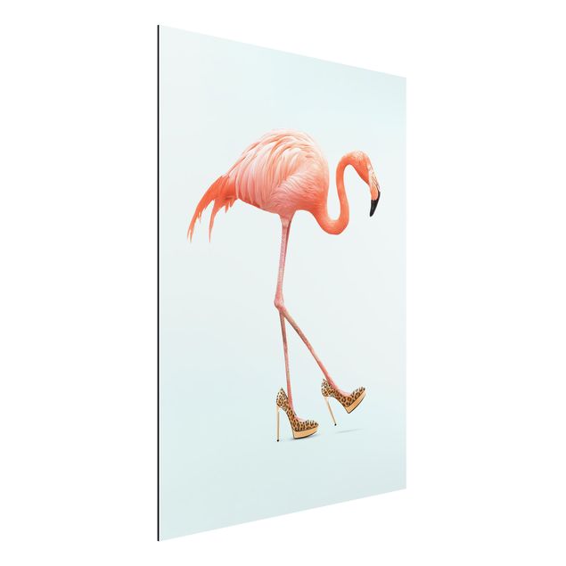 Dibond Flamingo With High Heels