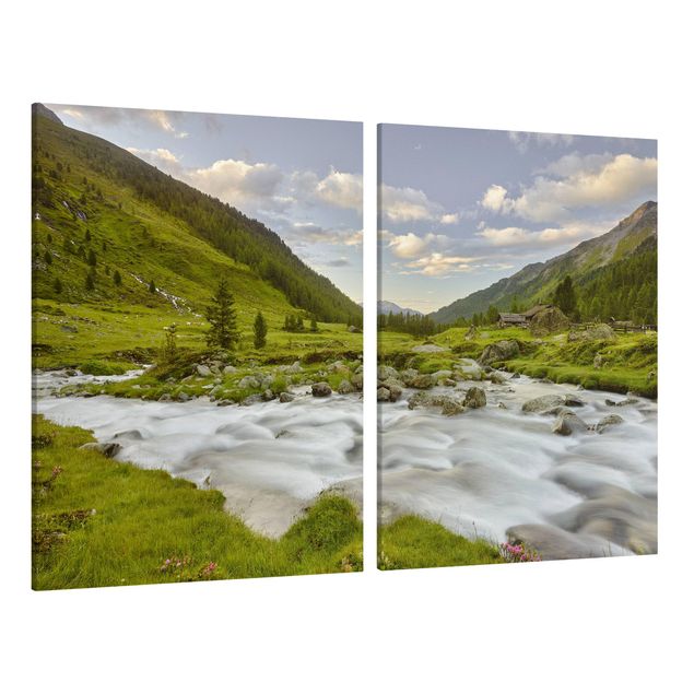 Print on canvas 2 parts - Alpine meadow Tirol