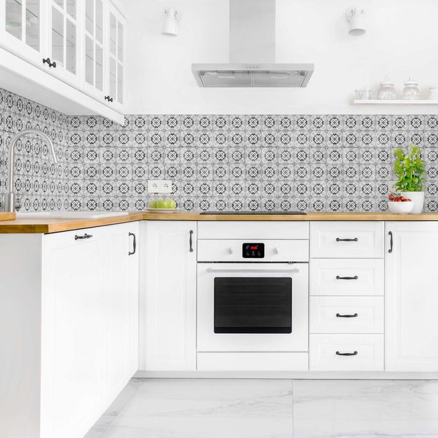 Kitchen splashbacks Portuguese Vintage Ceramic Tiles - Tomar Black And White