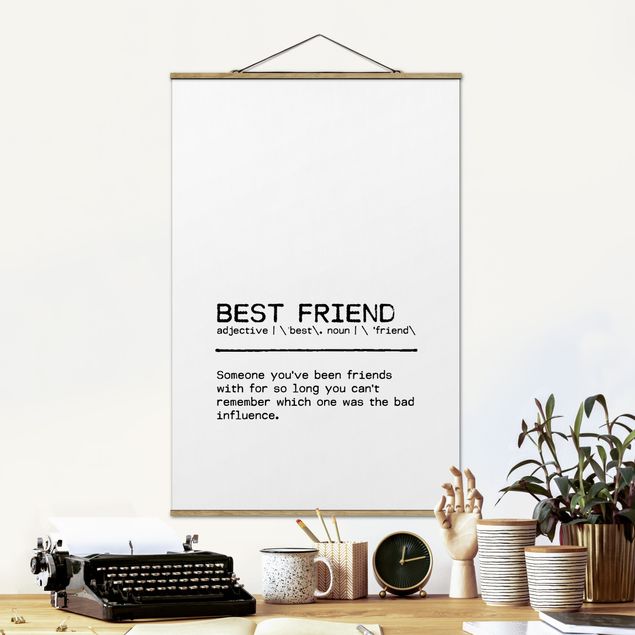 Fabric print with poster hangers - Definition Best Friend - Portrait format 2:3